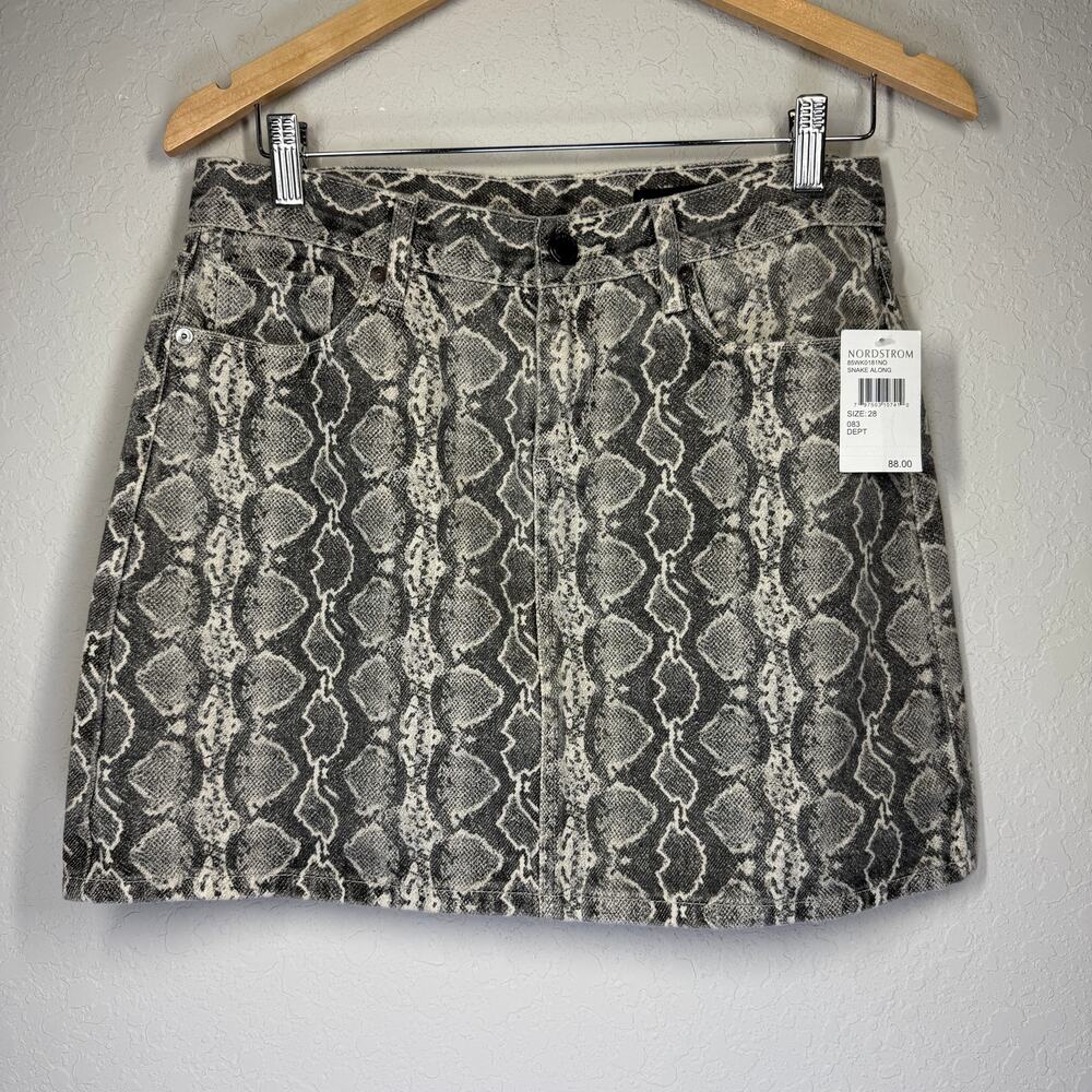 Women's Blank NYC Snake Print‎ Cotton Mini Skirt Size 28 NEW
